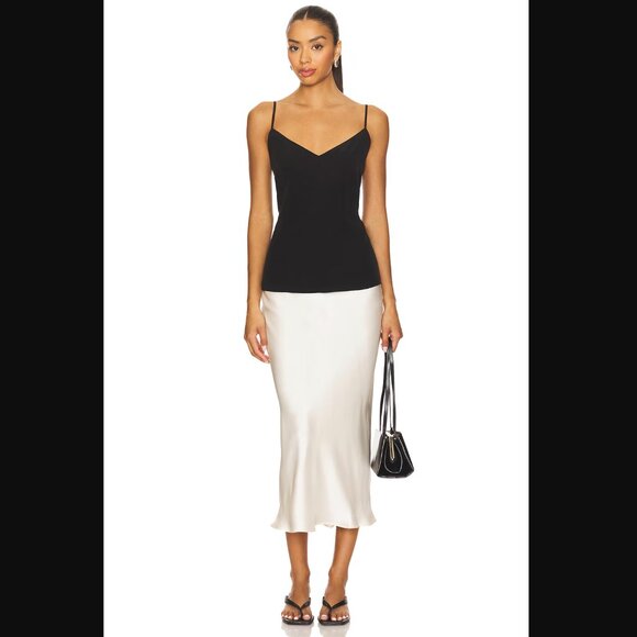 ANINE BING Bar Silk Skirt in Cream Size Small - Picture 1 of 7